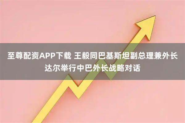 至尊配资APP下载 王毅同巴基斯坦副总理兼外长达尔举行中巴外长战略对话